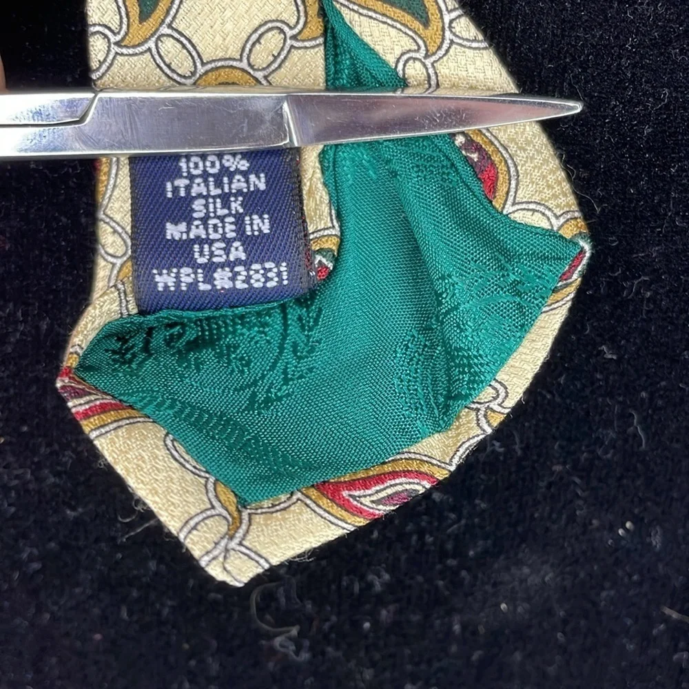 Tommy Hilfiger Italian Silk Navy Paisley Print USA Made Tie